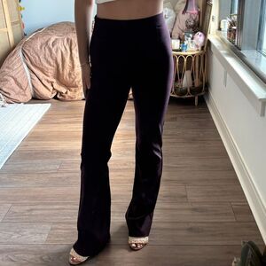 H&M superstretch purple high rise flared pants with piping size 4
